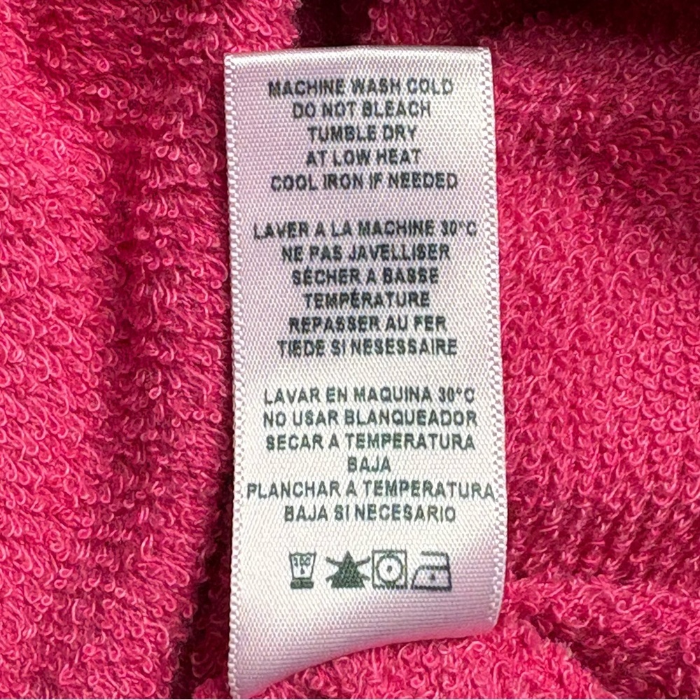 NWT Anthropologie SUNDRY Good Vibes Fuchsia Split Neck Cropped Sweatshirt Size L - Picture 12 of 14